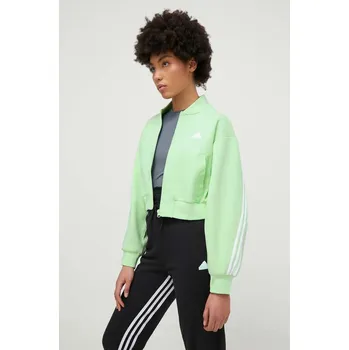 Dámská mikina Mikina adidas dámská, zelená barva, s aplikací, IS3651 77X, vel. L