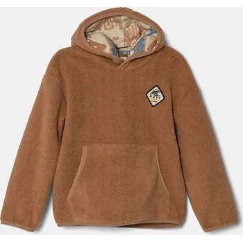 Chlapecká mikina Dětská fleecová mikina Roxy MY OH MY hnědá barva, s kapucí, ERGPF03072 82X, vel. 116