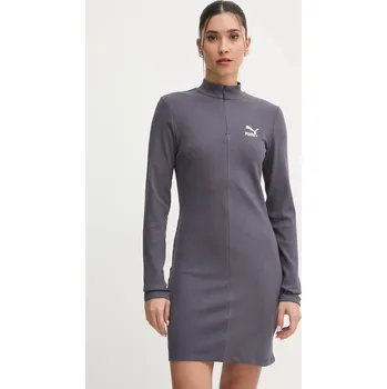Dámské šaty Šaty Puma šedá barva, mini, 626634 90X, vel. L