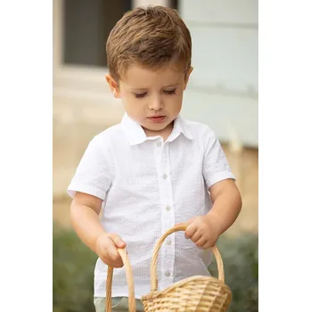 Chlapecká košile Dětská bavlněná košile Tartine et Chocolat TY12051.104 bílá 00X, vel. 104