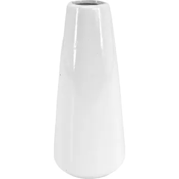 Váza Clay - II.jakost Bílá keramická váza Cora, 9,5x9,5x21 cm - lesklá, II.jakost