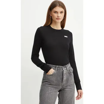 Dámský svetr Vlněný svetr Karl Lagerfeld dámský, černá barva, lehký, 246W2011 99X, vel. XS