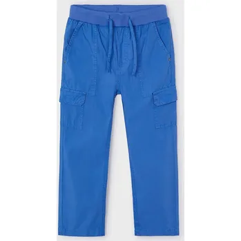 Chlapecké kalhoty Dětské kalhoty Mayoral cargo hladké 3545.5F.Mini.PPYH modrá 55X, vel. 104