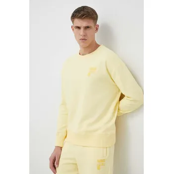 Pánská mikina Bavlněná mikina Fila pánská, žlutá barva, hladká FAM0332 10X, vel. L