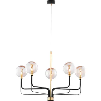 Jupiter 1886 - Lustr na lanku ERIS 5xG9/14W/230V zlatá/černá/kouřová béžová