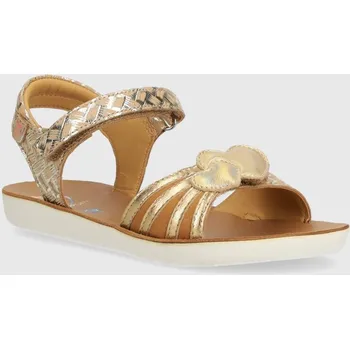 Dívčí sandály Dětské kožené sandály Shoo Pom GOA HEART zlatá barva Q4NEDP04.28.32 10Y, EUR 32