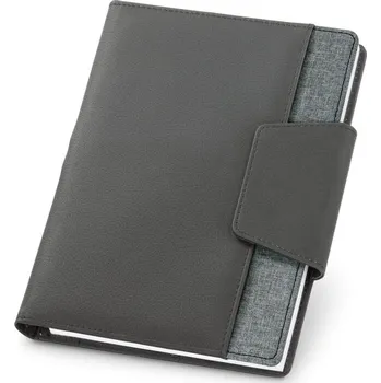 Zápisník RUSSEL. Obal z PU a polyesterové tkaniny s blokem A5 s čistých stránek - Šedá