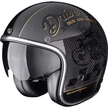 Helma na motorku SCORPION přilba BELFAST EVO CARBON Zippy black/gold - M