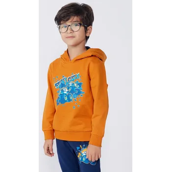 Chlapecká mikina Dětská bavlněná mikina Lego LWSCOUT 611 12011314 oranžová 28X, vel. 104