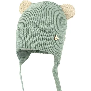 Čepice Dětská čepice s příměsí vlny Jamiks EDITH EDITH.NAK.gl.JZH449 zelená 81X, vel. 42