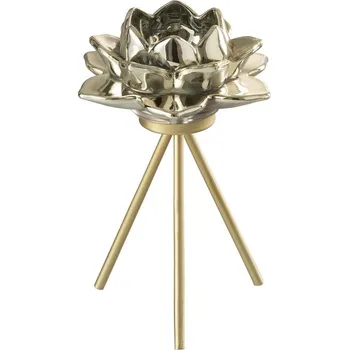 Svícen Dekorativní svícen J-Line Flower Glass 28909 žlutá 18X