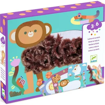 kreativní sada DJECO Kreativní sada Wool & Velcro Chlupatí kamarádi 3+