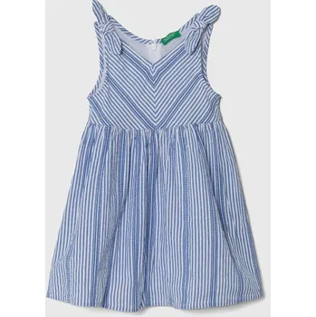 Dámské šaty Dětské bavlněné šaty United Colors of Benetton midi 4VBXGV01N.P.Seasonal modrá 05X, vel. 90