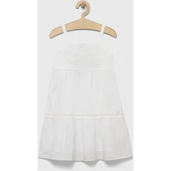 Dívčí šaty Dětské bavlněné šaty United Colors of Benetton 4JO1GV00V.P.SEASONAL bílá 00X, vel. 90