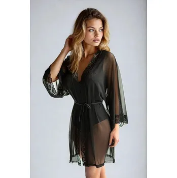 Dámský župan Tylový župan Mak černý M - Dárková krabička