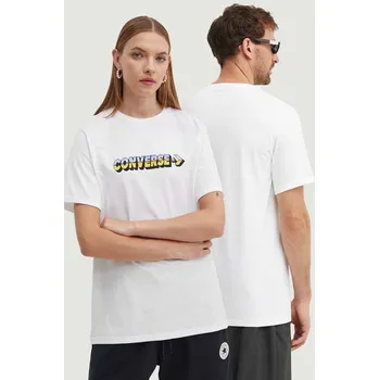 Bavlněné tričko Converse 10026416.A02 bílá 00X, vel. M