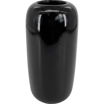 Váza Clay - II.jakost Černá keramická váza Selva 12,5×12,5×24,5 cm - lesklá, II.jakost