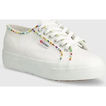 Dámské tenisky Tenisky Superga 2740 MULTICOLOR BEADS dámské, bílá barva, S4131FW 00X, EUR 40