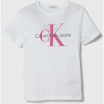 Chlapecké tričko Dětské bavlněné tričko Calvin Klein Jeans IU0IU00460.128.176.PPYH bílá 00X, vel. 164