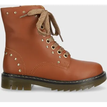 Dětské kožené workery Pom D'api SID HI STUD hnědá barva P1MABN0401.28.30 82X, EUR 30