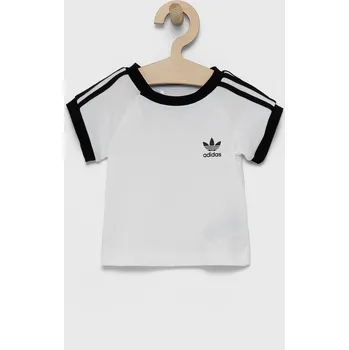 Chlapecké tričko Dětské bavlněné tričko adidas Originals DV2824 bílá barva, s aplikací 00X, vel. 62