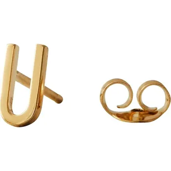 Náušnice Pozlacené stříbrné náušnice Design Letters 90401001U zlatá GLD, vel. ONE SIZE