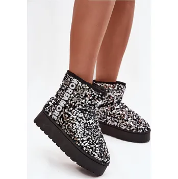 Dámská obuv Boto Dámské sněhule na platformě zdobené flitry Silmo Barva: Stříbrná, Velikost: 38