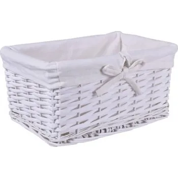 Úložný box Proutěný úložný košík 15 x 30 x 20 cm bílý
