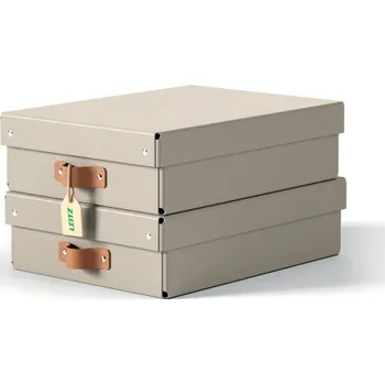 LEITZ úložný box, karton, velikost M nízký, 2 ks béžový