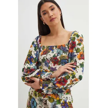 Dámská halenka Halenka Medicine dámská, béžová barva, vzorovaná RS24.BDDC01 01A, vel. L