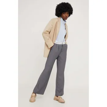 Dámské kalhoty Kalhoty Answear.LAB dámské, šedá barva, široké, high waist 25570.KK 90X, vel. L