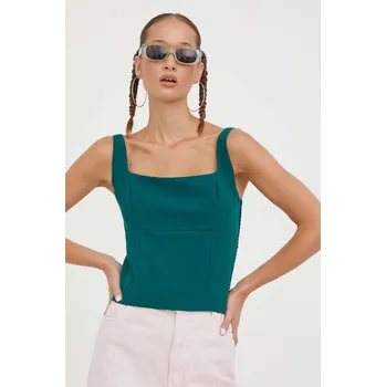 Top Abercrombie & Fitch zelená barva KI140.3425.370 79X, vel. XXS