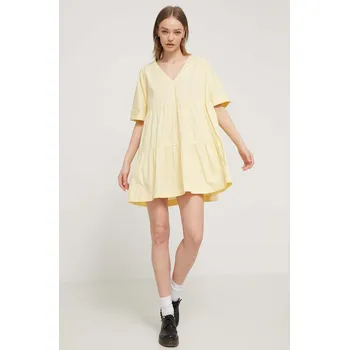 Dámské oblečení Bavlněné šaty Tommy Jeans DW0DW17948 žlutá 10X, vel. L