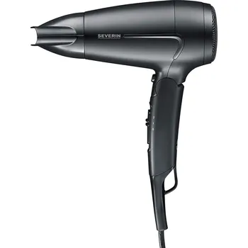 Fén Fén na vlasy Severin, HT 0159, cestovní, skládací rukojeť, 2 úrovně výkonu, 110/220 V, 1600 W
