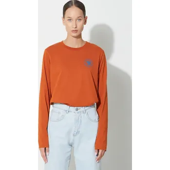 Pánské tričko Bavlněné tričko s dlouhým rukávem Fjallraven 1960 Logo oranžová barva F86989.243 22X, vel. XS