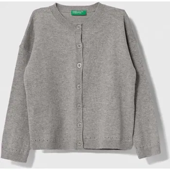 Dívčí svetr Dětský svetr United Colors of Benetton šedá barva, lehký 1194G5007.P.NOS 90X, vel. 82