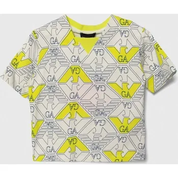 Chlapecké tričko Dětské bavlněné tričko Emporio Armani zelená barva 3D4TJA.4J5UZ 71X, vel. 130