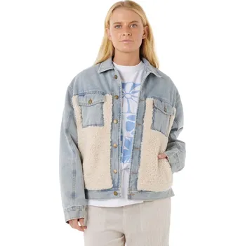 Dámská casual bunda Rip Curl Cruisin' Sherpa Denim Washed Blue Modrá M
