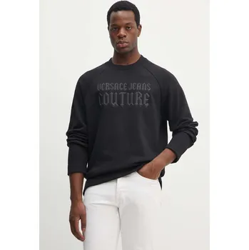 Pánská mikina Bavlněná mikina Versace Jeans Couture pánská, černá barva, s aplikací, 77GAIL01 CF02L 77GAIL01.CF02L 99X, vel. S