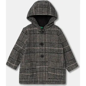 Dámský kabát Dětský kabát s příměsí vlny United Colors of Benetton černá barva, 2SNQGN032 2SNQGN032.P.Seasonal 99X, vel. 82