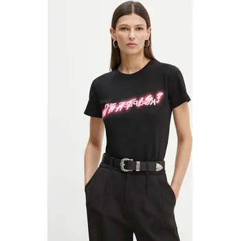 Pánské tričko Bavlněné tričko The Kooples černá barva, FTSC26045K 99X, vel. 40