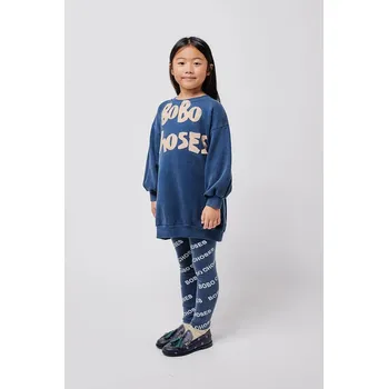 Chlapecká mikina Dětská bavlněná mikina Bobo Choses 224TC005 modrá 55X, vel. 111/122
