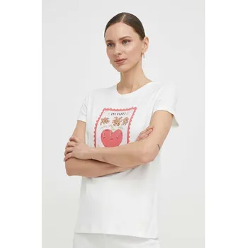 Pánské tričko Bavlněné tričko Twinset béžová barva 241TT2411 01C, vel. L