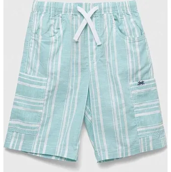 Dětské bavlněné šortky United Colors of Benetton tyrkysová barva, vzorované, nastavitelný pas 4JKCC901U.G.SEASONAL 65X, vel. 130