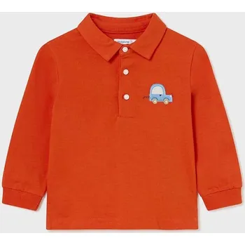 Dětská bavlněná polokošile Mayoral 2184.3D.Baby.9BYH oranžová 23X, vel. 68