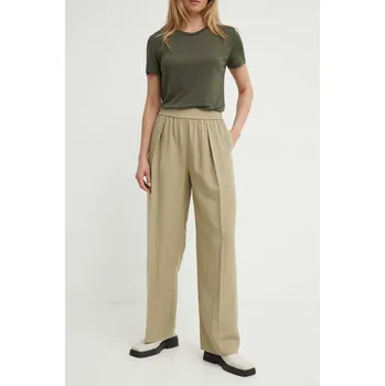 Dámské kalhoty Kalhoty s příměsí lnu Samsoe Samsoe SAJULIA F24200098 zelená 81X, vel. XS