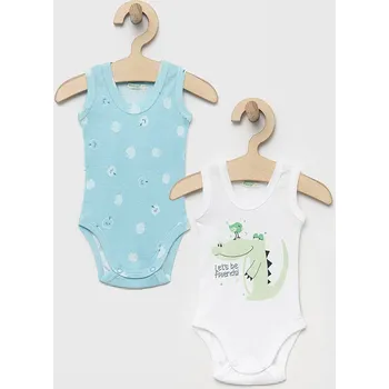 Kojenecký body Bavlněné kojenecké body United Colors of Benetton 2-pack 3GI70B00G.W.SEASONAL modrá 55X, vel. 56