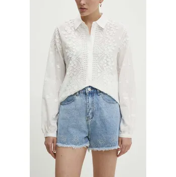 Dámské kraťasy Džínové šortky Answear.LAB dámské, s aplikací, high waist l0950.id modrá 55X, vel. L