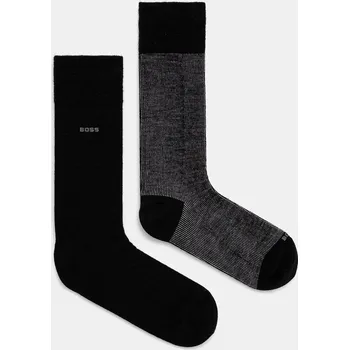 Pánské oblečení Ponožky s příměsí vlny BOSS 50524317 černá 99X, vel. 39-42