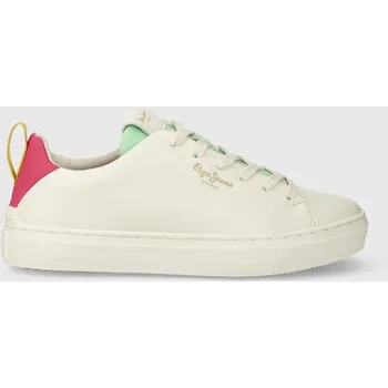 Dámské tenisky Kožené sneakers boty Pepe Jeans PLS00004 bílá 00A, EUR 37
